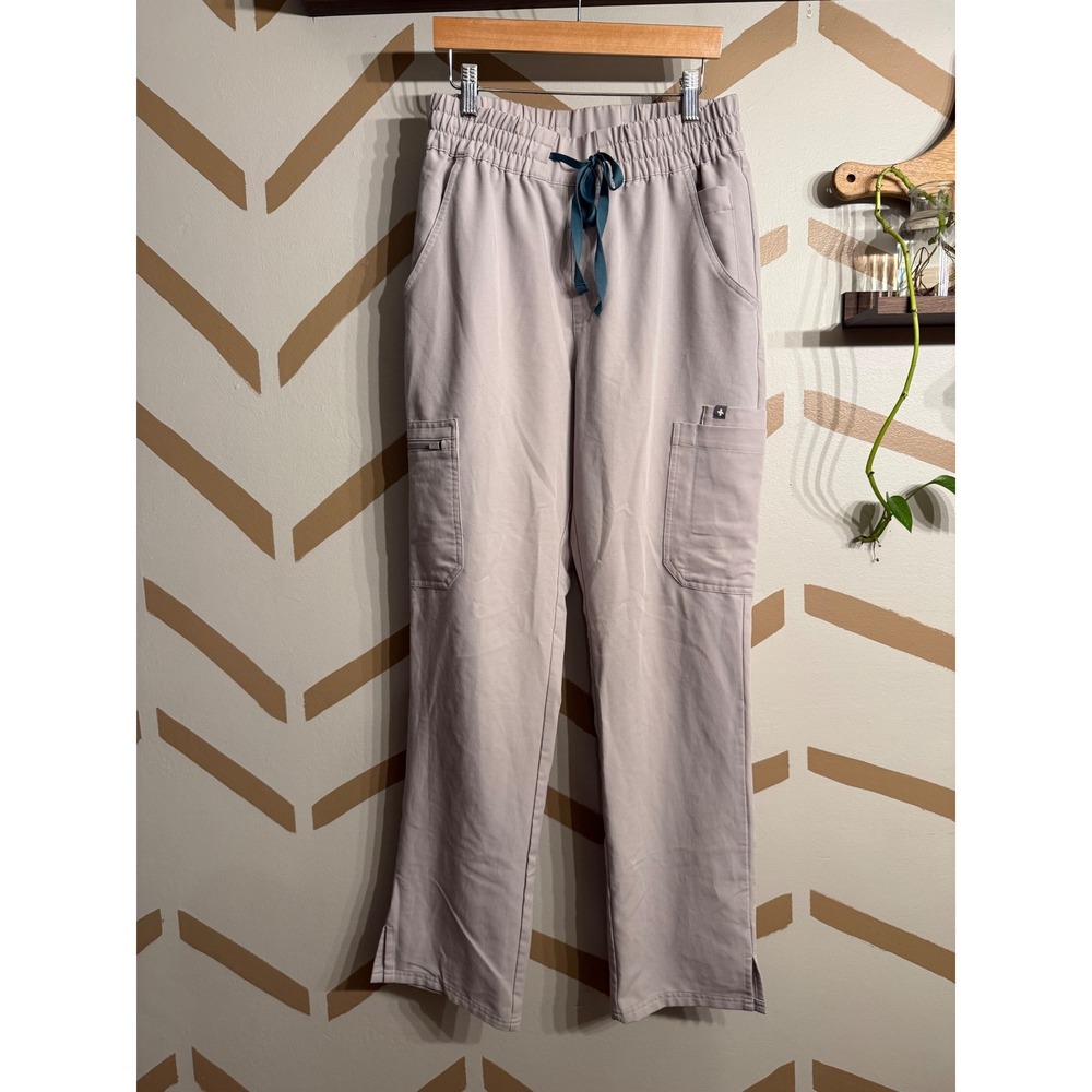 FIGS Scrub Pants Women S Grey Technical Collection Drawstring Cargo